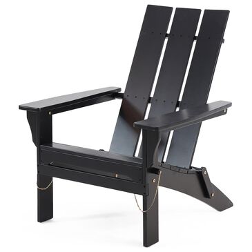 Hearth and Haven Zuma Outdoor Foldable Adirondack Chair in Black, , large