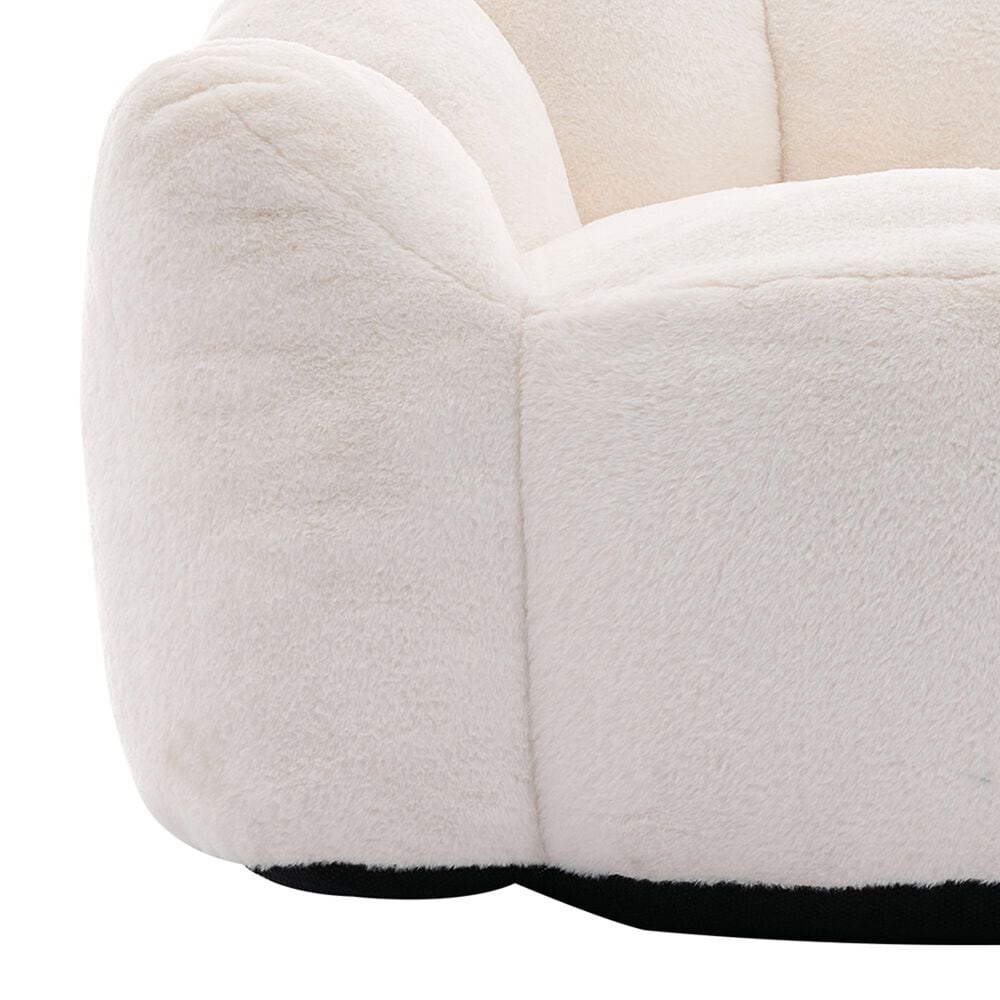 Hearth and Haven Lotus Bean Bag Chair with Pull Ring in White, , large