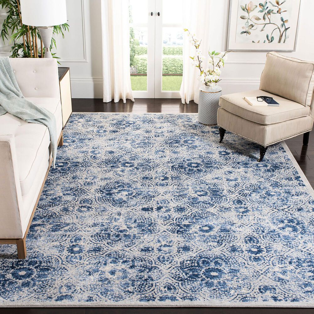 Safavieh Martha Stewart Floral 10&#39; x 13&#39; Cream and Blue Area Rug, , large