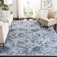 Safavieh Martha Stewart Floral 10" x 13" Cream and Blue Area Rug, , large