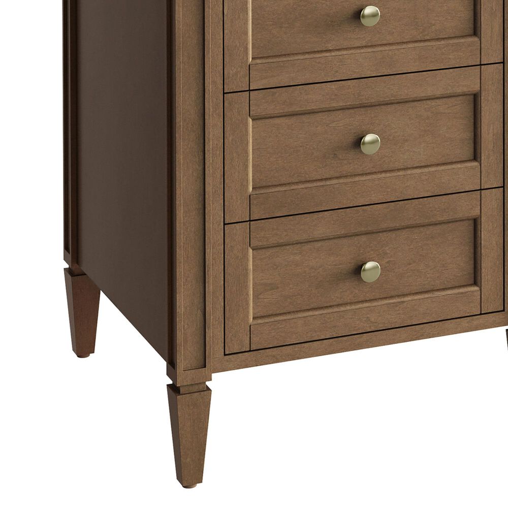 James Martin Brittany 60" Single Bathroom Vanity in Pecan with 3 cm Tajnar Eclos Top, Rectangular Sink and FreePower Wireless Charger, , large