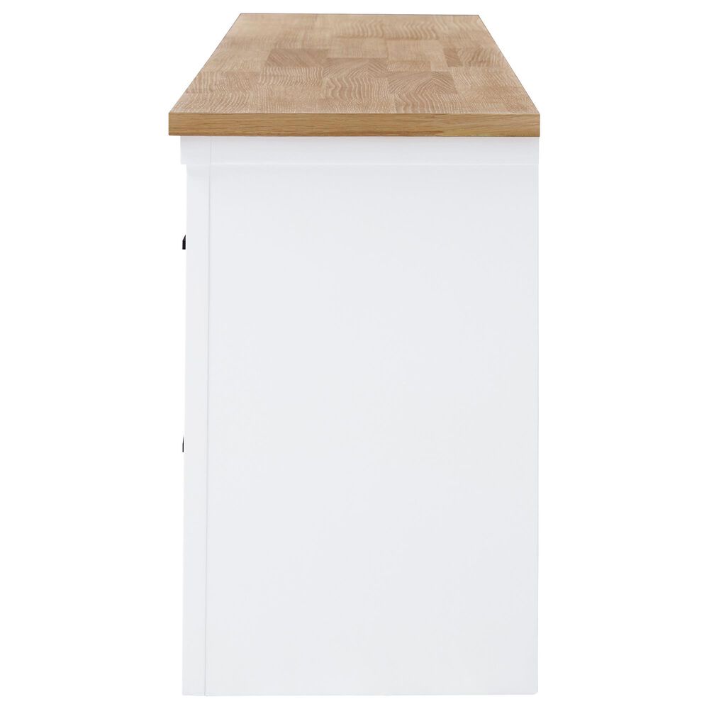 Ashley Ashbryn 74&quot; TV Stand in White and Natural, , large