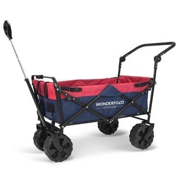 Wonderfold Utility Push and Pull Folding Wagon in Navy and Red, , large