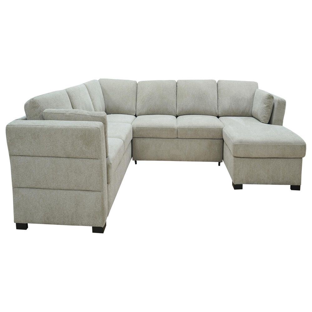 37B Breanne 3-Piece Right Facing Sleeper Sectional with Chaise in Gabbana Khaki, , large