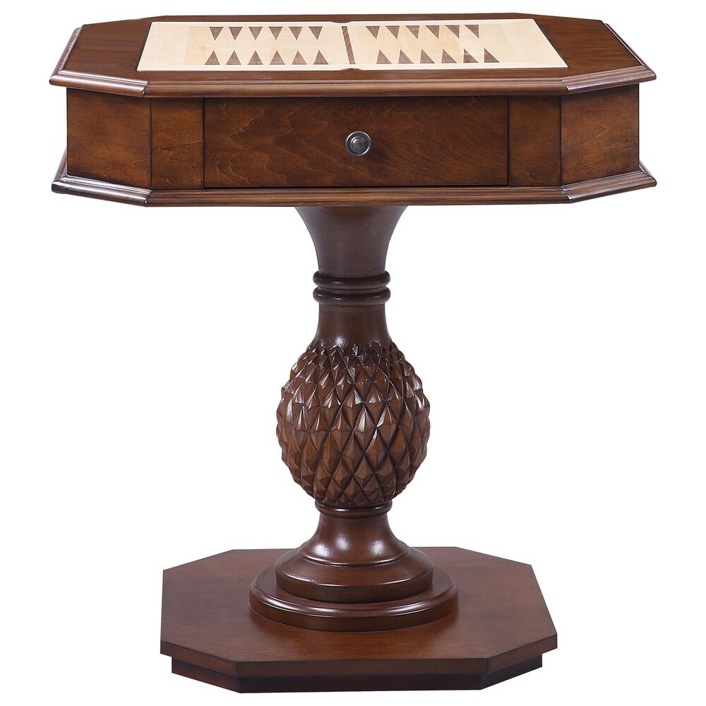 HOMLUX Bishop II 2-Drawer Game Table in Cherry, , large