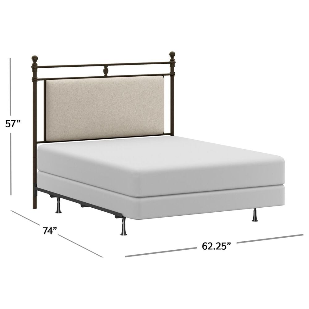 Richlands Furniture Ashley Queen Poster Panel Metal and Upholstered Bed in Brown and Rustic Brown, , large