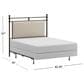 Richlands Furniture Ashley Queen Poster Panel Metal and Upholstered Bed in Brown and Rustic Brown, , large