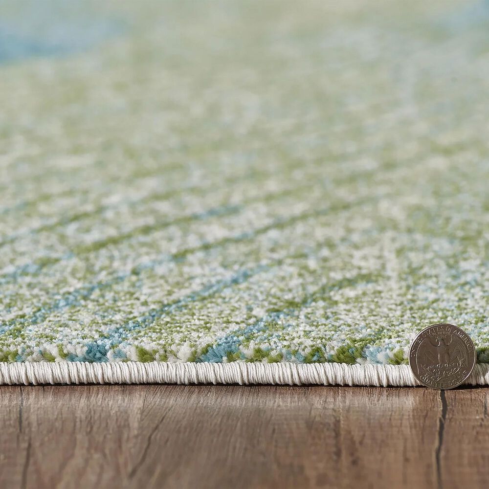 Kas Oriental Rugs Illusions Waves 3&#39;3&quot; x 4&#39;11&quot; Seafoam Area Rug, , large