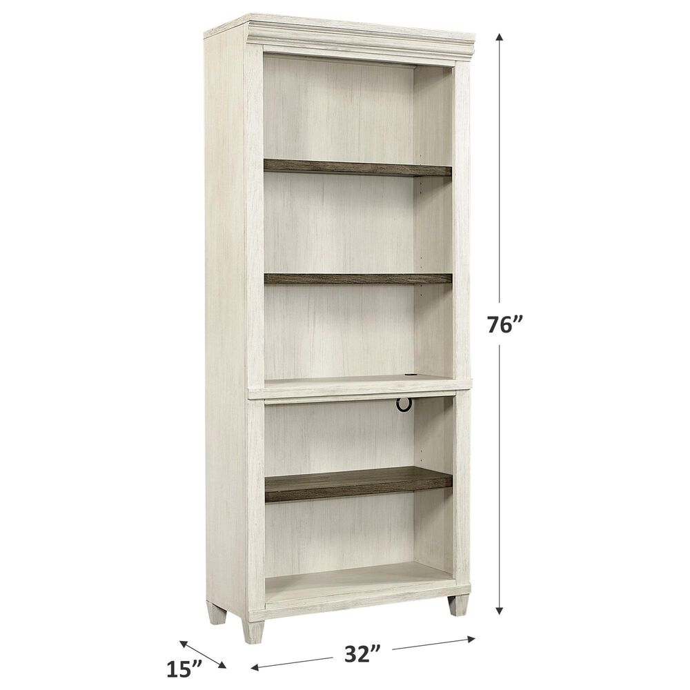 Riva Ridge Caraway Open Bookcase in Aged Ivory, , large