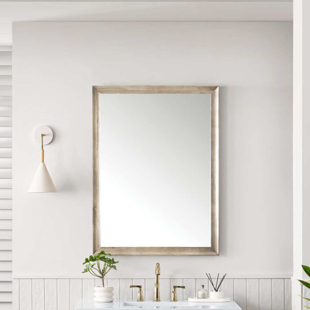 James Martin Vanities Glenbrooke 30&quot; Rectangular Mirror in Whitewashed Oak, , large