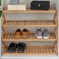 Household Essentials 4-Tier Folding Shoe Rack in Natural, , large