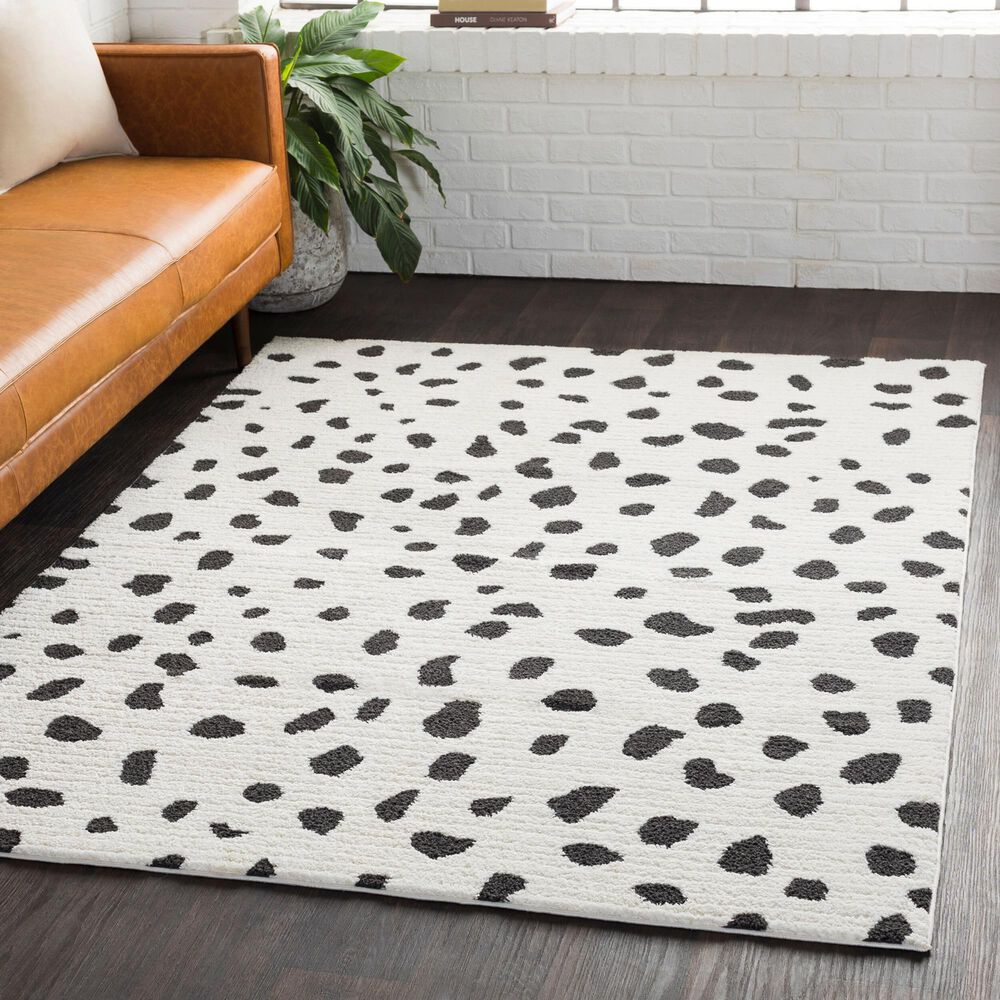 Surya Moroccan Shag Black and White 7&#39;10&quot; x 10&#39;2&quot; Area Rug, , large