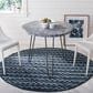 Safavieh Montauk 6" Round Turquoise, Navy Blue and Black Area Rug, , large