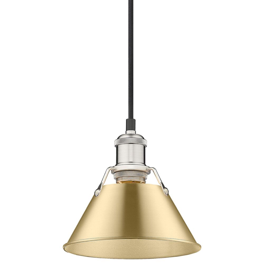 Golden Lighting Orwell 1-Light Small Pendant with Brushed Champagne Bronze Shade in Pewter, , large