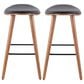 Lumisource Saddle Counter Stool with Black Cushion in Walnut and Black (Set of 2), , large