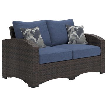 Ashley Windglow Patio Loveseat in Brown, , large