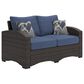 Ashley Windglow Patio Loveseat in Brown, , large