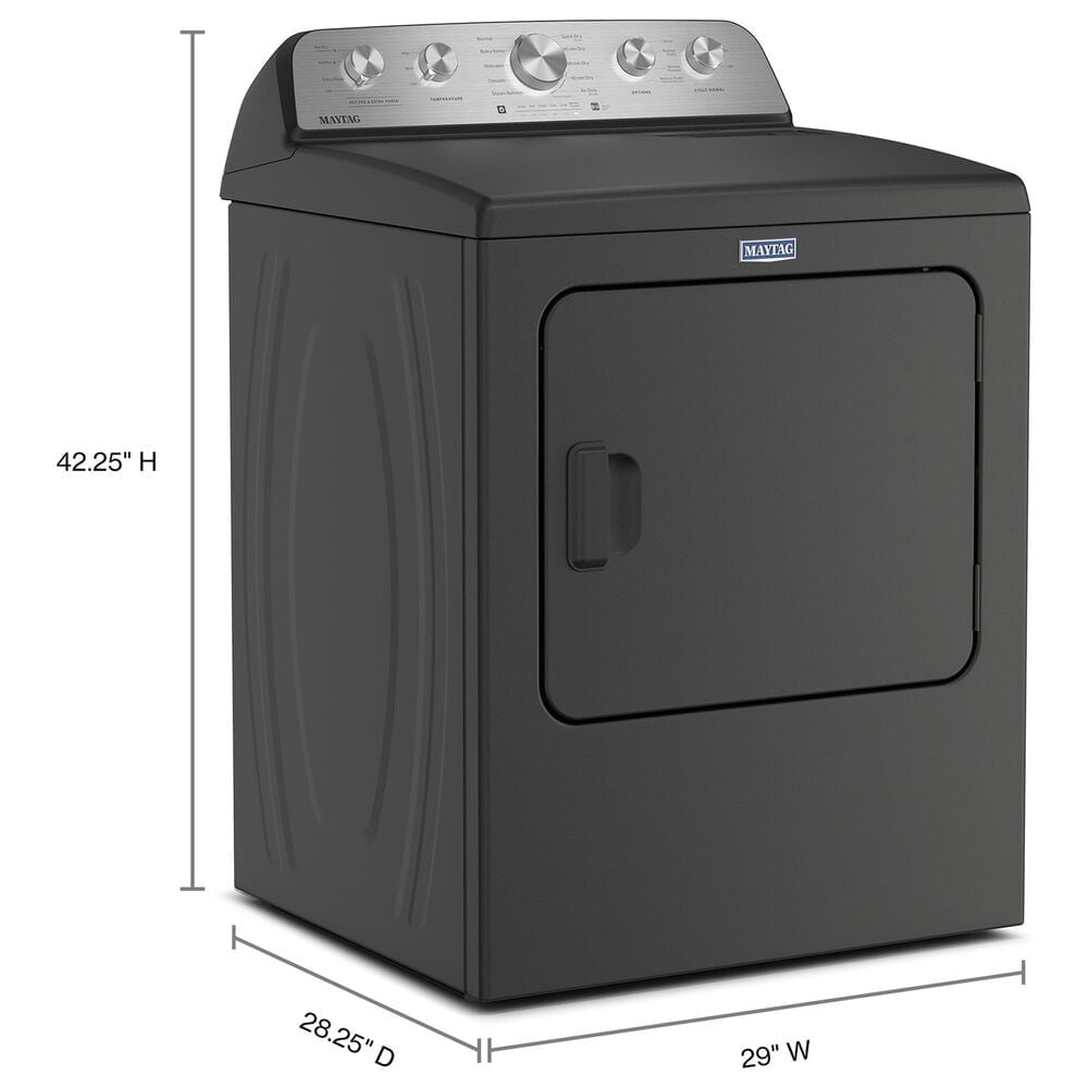 Maytag 7 Cu. Ft. Front Load Electric Dryer with Pet Pro Option in Volcano Black, , large