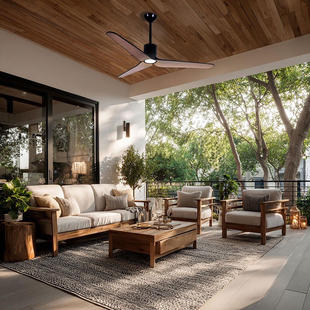 Minka-Aire Tempri 56" Indoor/Outdoor Ceiling Fan with LED Light in Coal, , large