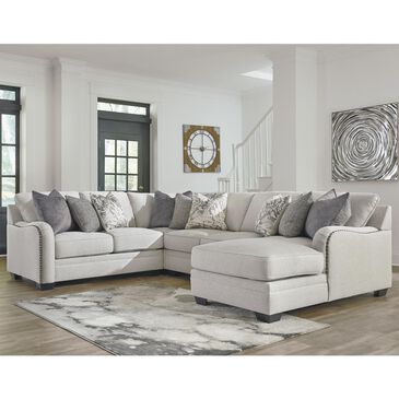 Signature Design by Ashley Dellara 4-Piece U-Shaped Stationary Sectional in White, , large