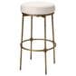 Jamie Young Ashbourne Bar Stool with Ivory Upholstery in Antique Brass, , large