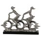 Maple and Jade Dual Rider Bicycle Sculpture in Silver and Black, , large