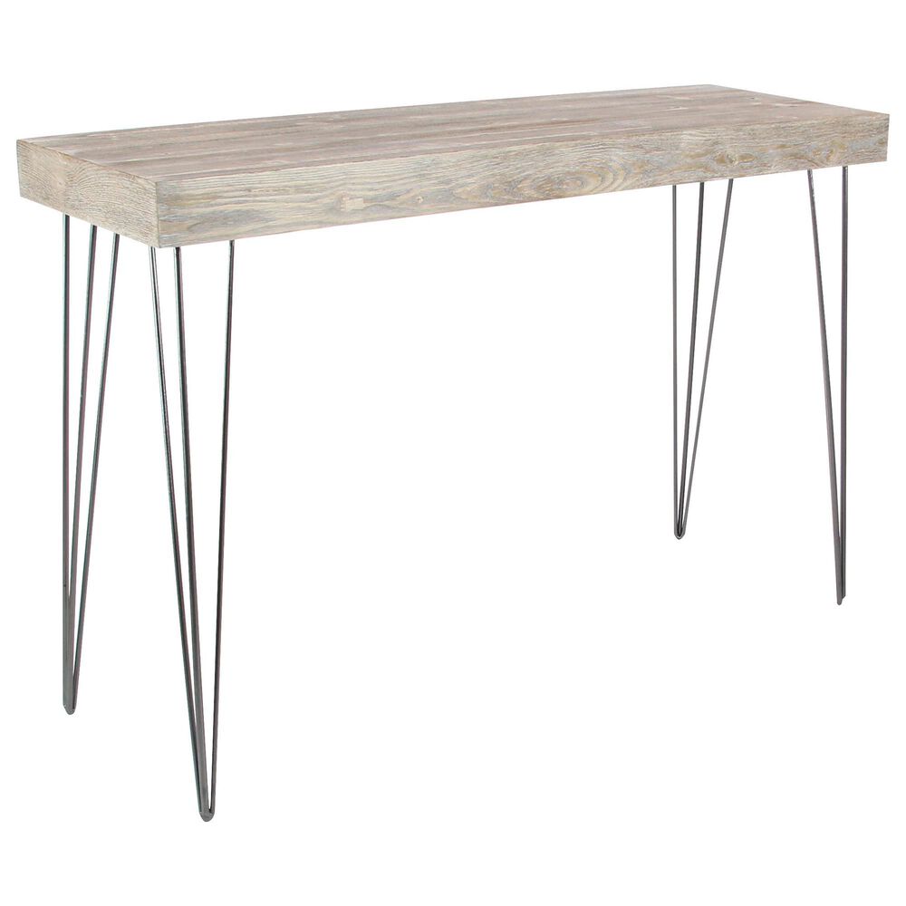 Uma Enterprises Modern Console Table in Brown and Charcoal Black, , large