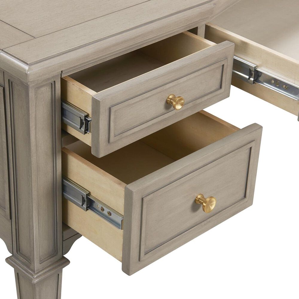 Jennifer Taylor Home JTH Luxe Dauphin Gold Accent 5Drawer Wood Desk in Grey Cashmere Nebraska