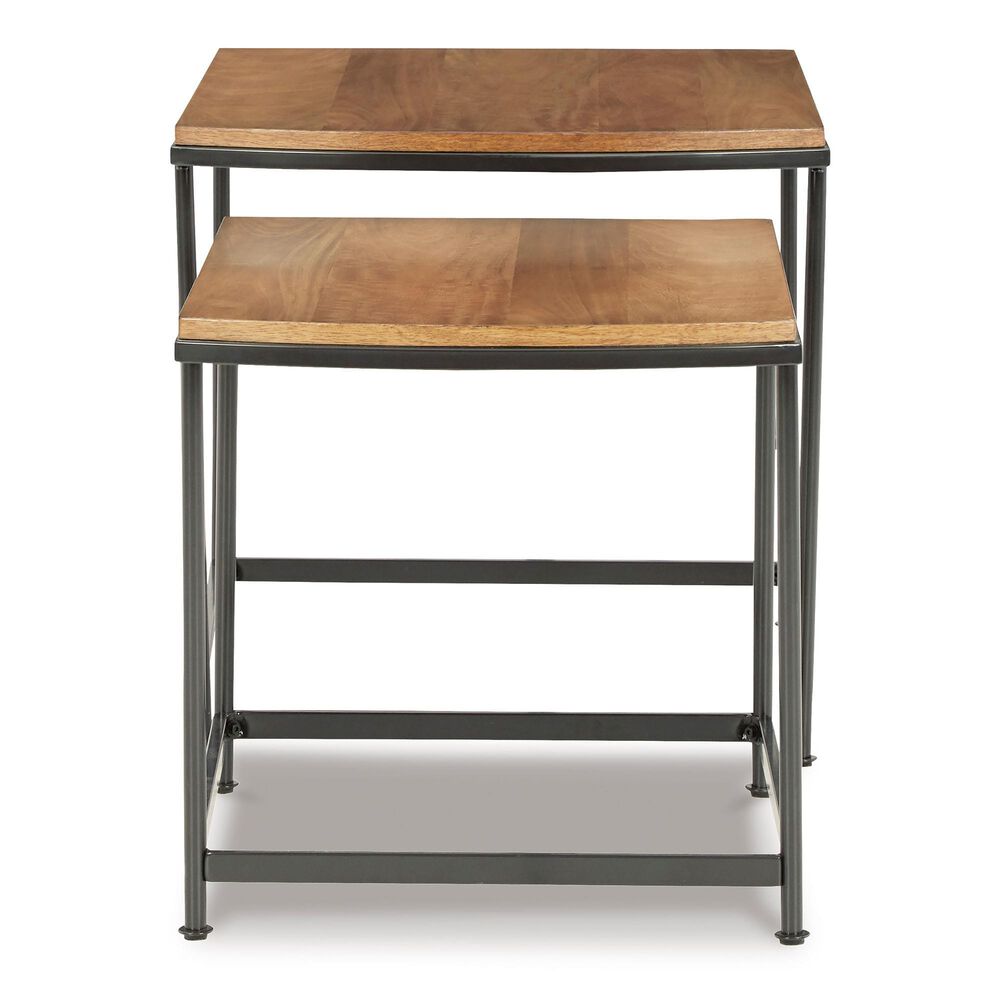 Ashley Drezmoore Nesting End Tables in Light Brown and Black  &#40;Set of 2&#41;, , large