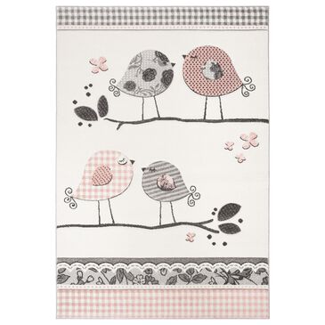 Safavieh Carousel CRK153 8" x 10" Pink and Ivory Kids  Area Rug, , large