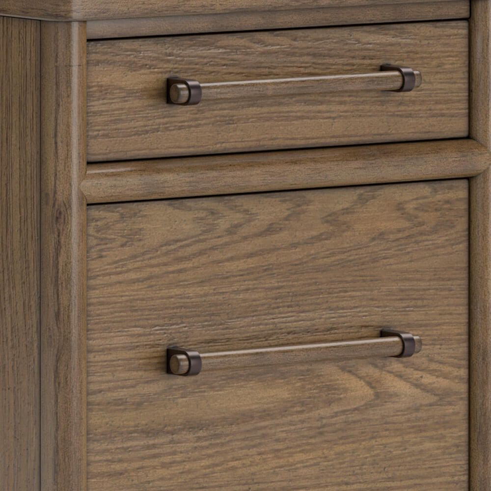 Ashley Roanhowe 2-Piece Desk and Bookcase Set in Brown Oak, , large