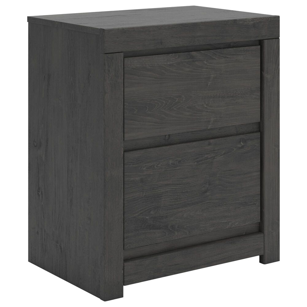 Ashley Fraluna 2-Drawer Nightstand in Dark Charcoal, , large