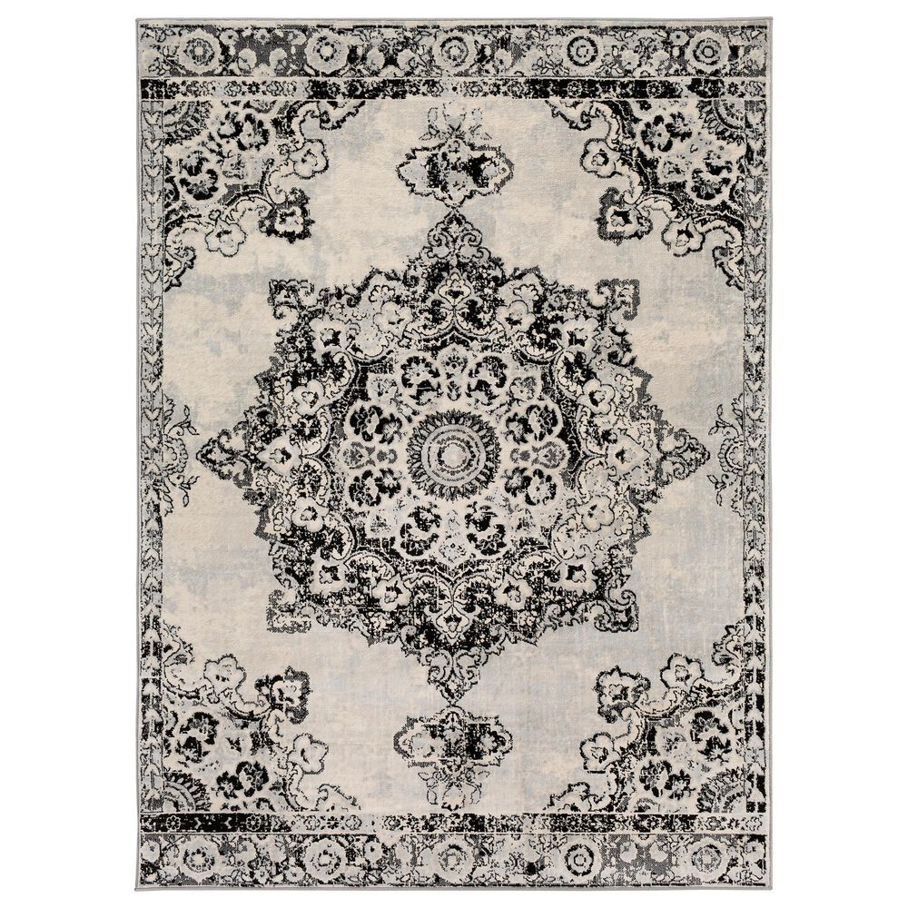 Surya Monaco MOC-2302 6'9" x 9'9" Gray, Black and Cream Area Rug, , large
