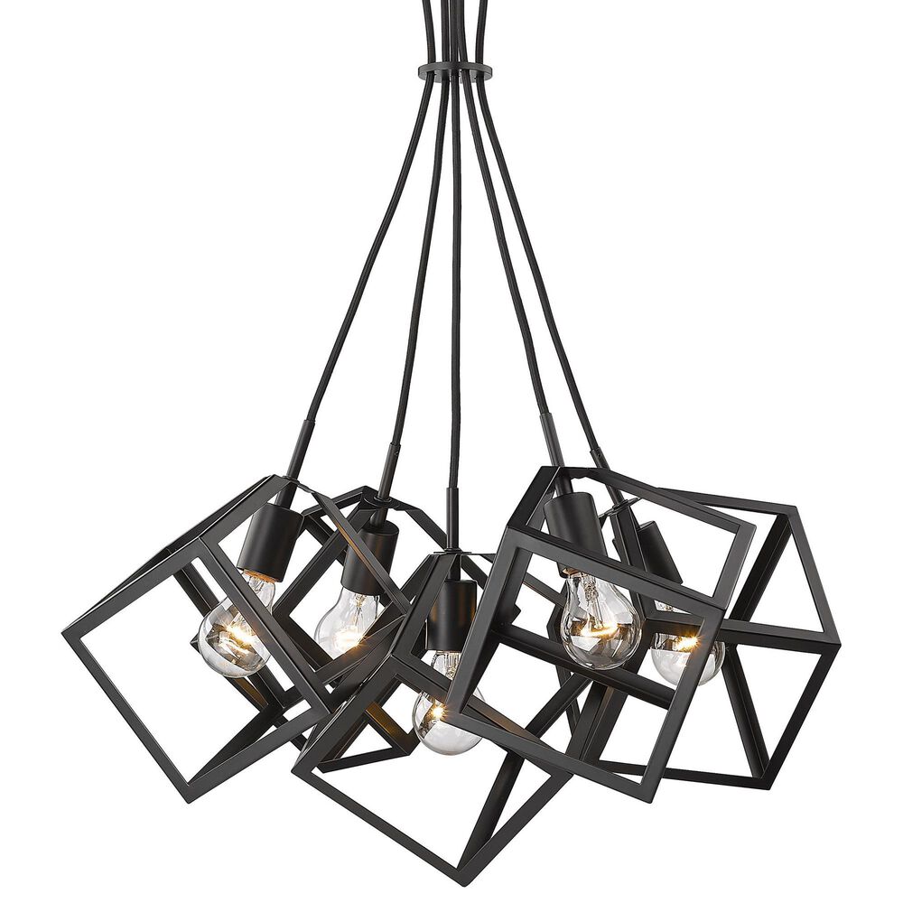 Golden Lighting Cassio 5-Light Pendant in Matte Black, , large