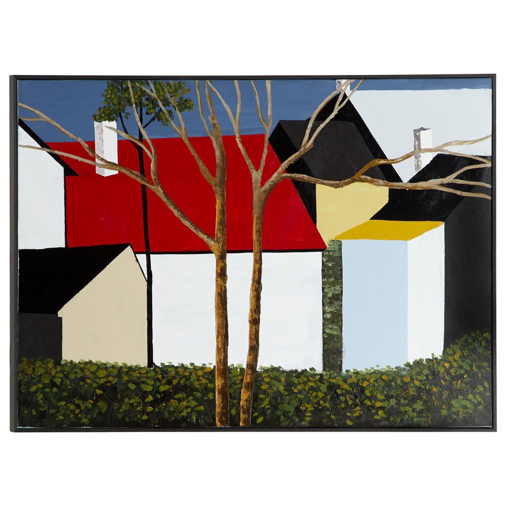 Venus Williams Collection 32" x 48" Architecture Wall Art in Black, White, Red and Green (Set of 2), , large