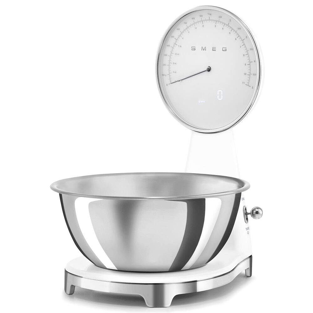 SMEG 50"s Retro Style Kitchen Scale in White and Chrome, , large
