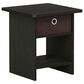 HOMLUX 1-Drawer Modern Nightstand with Open Shelf in Espresso, , large
