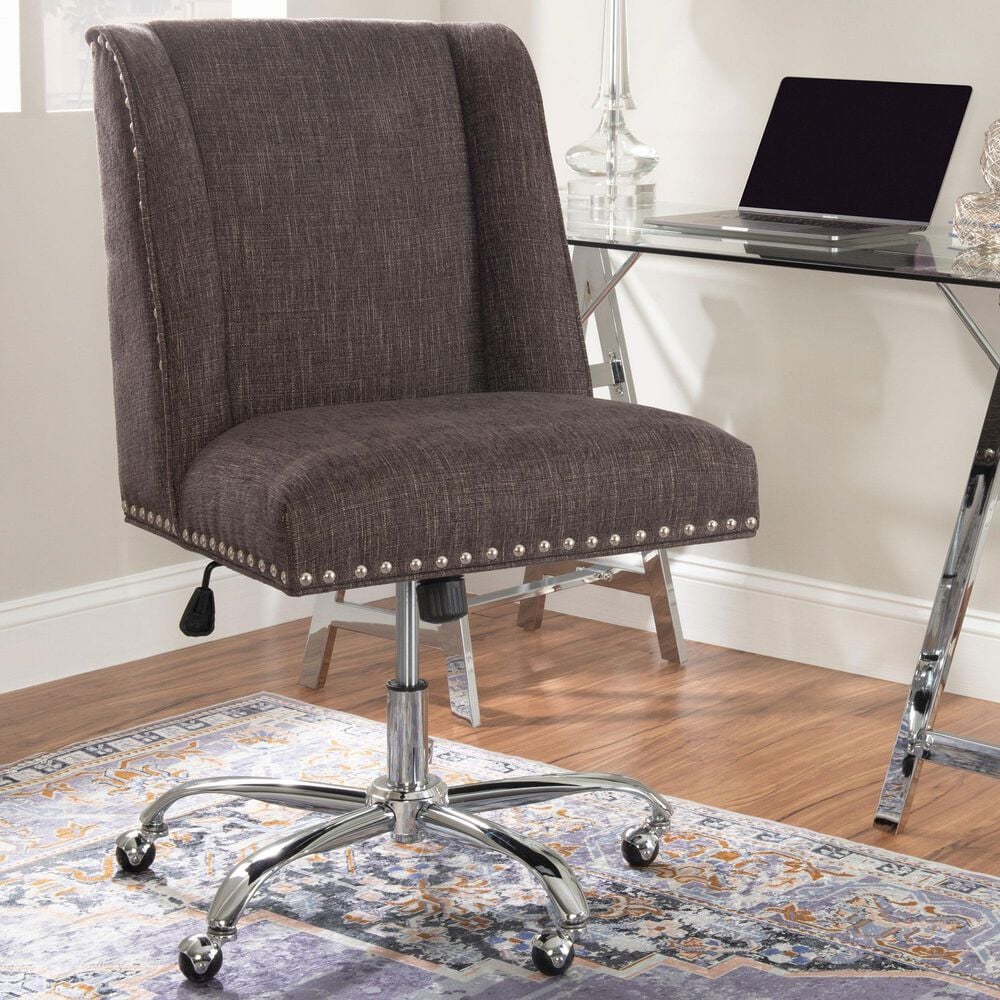 Linden Boulevard Draper Office Chair in Charcoal, , large