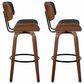LumiSource Lombardi 30" Swivel Barstool with Espresso Faux Leather Upholstery in Walnut and Black (Set of 2), , large