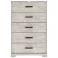 Ashley Shawburn 5-Drawer Chest in Light Gray, , large