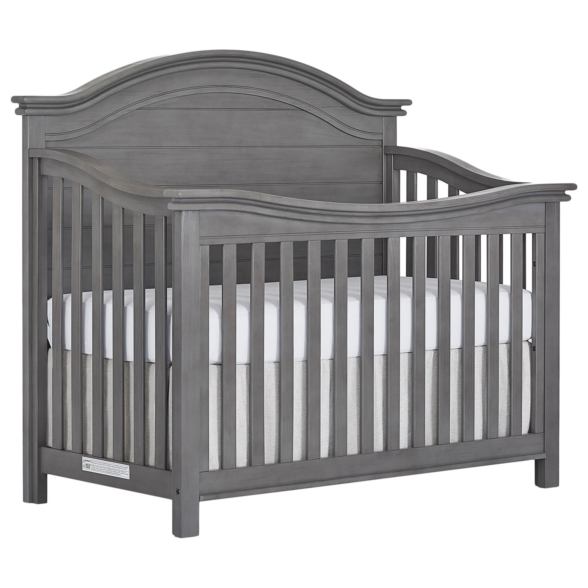 Evolur Belmar Curved Top 5 In 1 Crib in Rustic Gray NFM