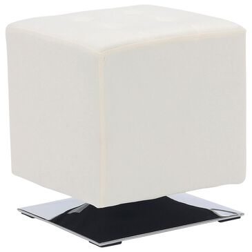 Lumisource Mason 16" Square Swivel Ottoman in Cream, , large