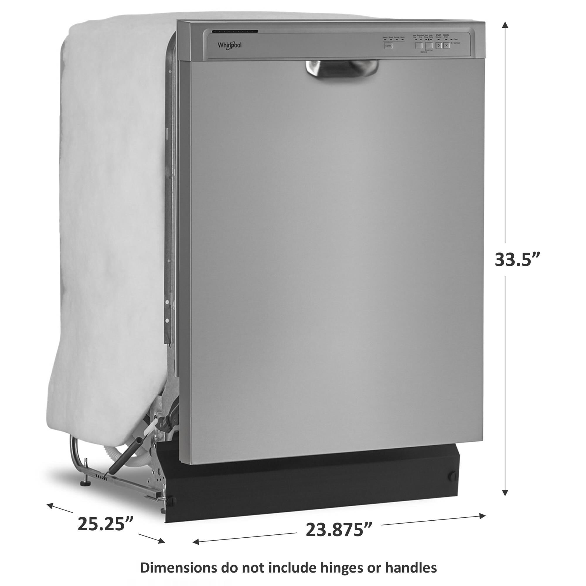 Whirlpool dishwasher size new arrivals