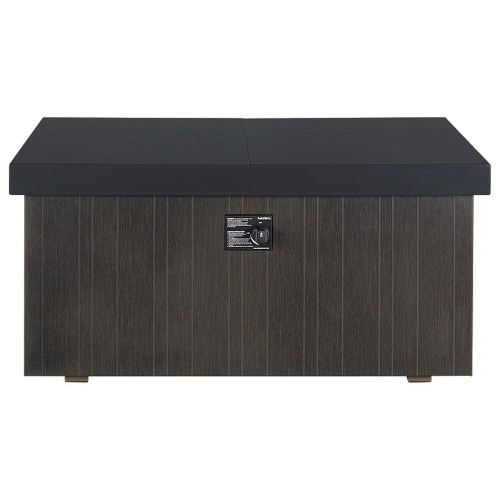 Plank and Hide Rectangular Functional Fire Pit in Wenge and Black, , large