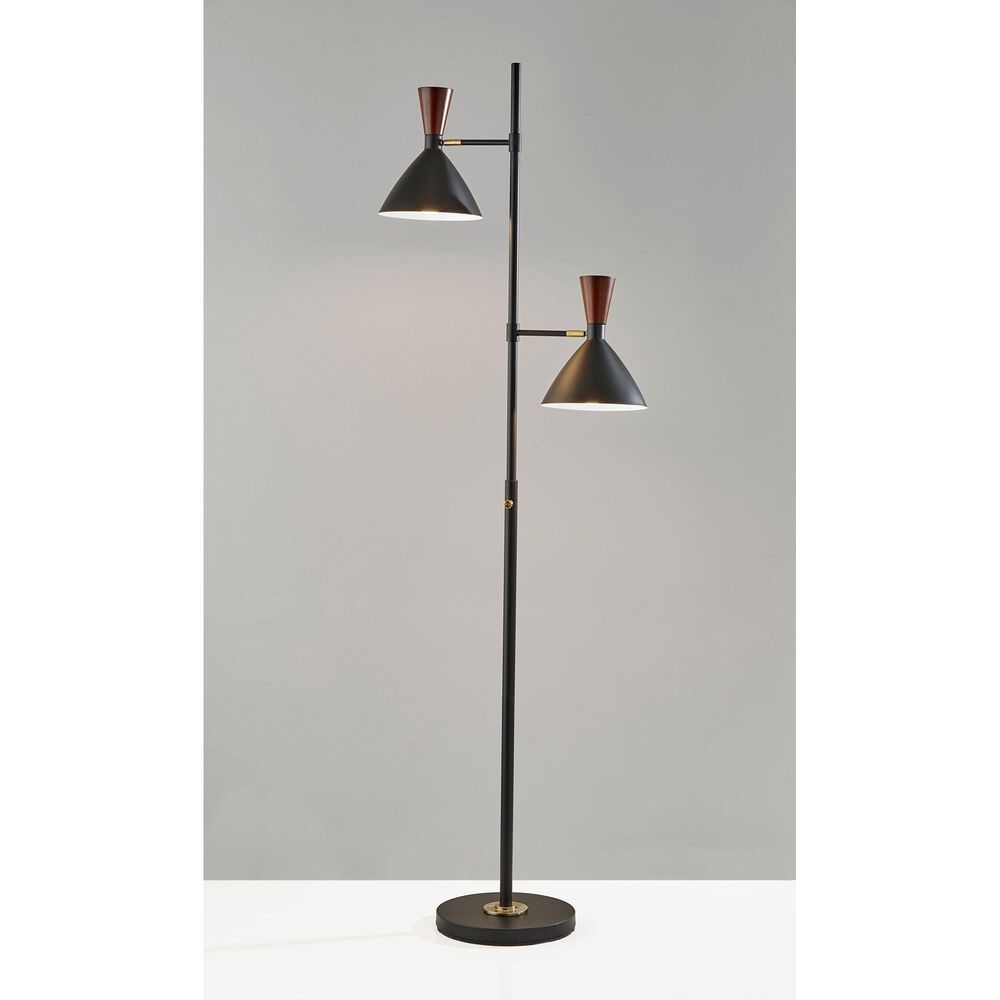 Adesso Arlo Tree Lamp in Black and Antique Brass, , large