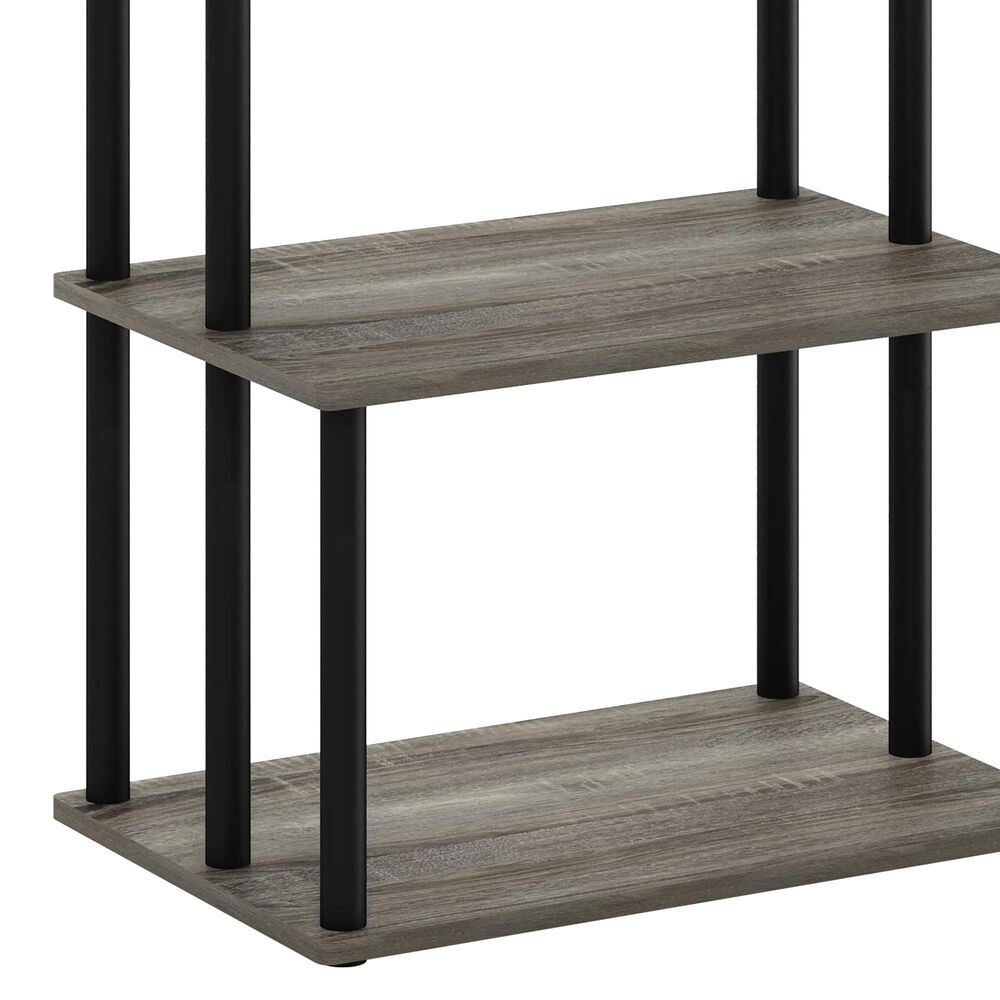 HOMLUX Turn-N-Tube 3-Tier Toolless Kitchen Storage Shelf in French Oak Grey and Black, , large