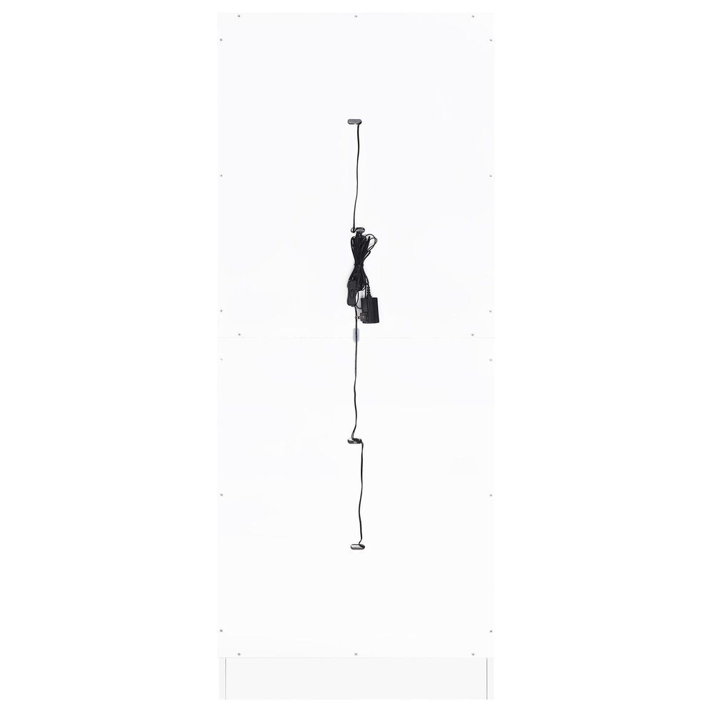 Pacific Landing Cabra Display Case Curio Cabinet in White High Gloss and Clear, , large
