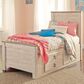 Ashley Willowton Twin Panel Bed with 2 Storage Drawers in Whitewash, , large