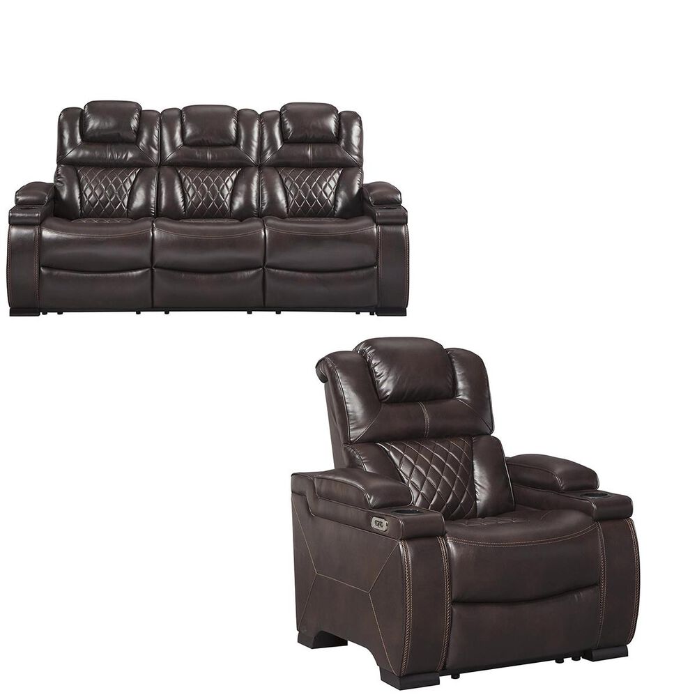 Signature Design by Ashley Warnerton Sofa and Recliner in Chocolate, , large