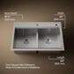 Kohler Task Smart Divide 33" Undermount Double-Bowl Workstation Kitchen Sink in Stainless Steel, , large